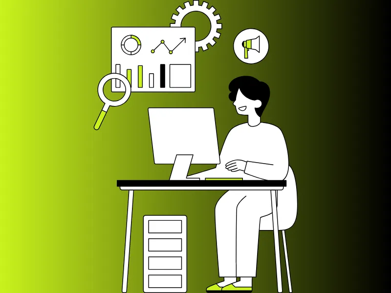 Professional analyzing real-time ad campaign data on screen